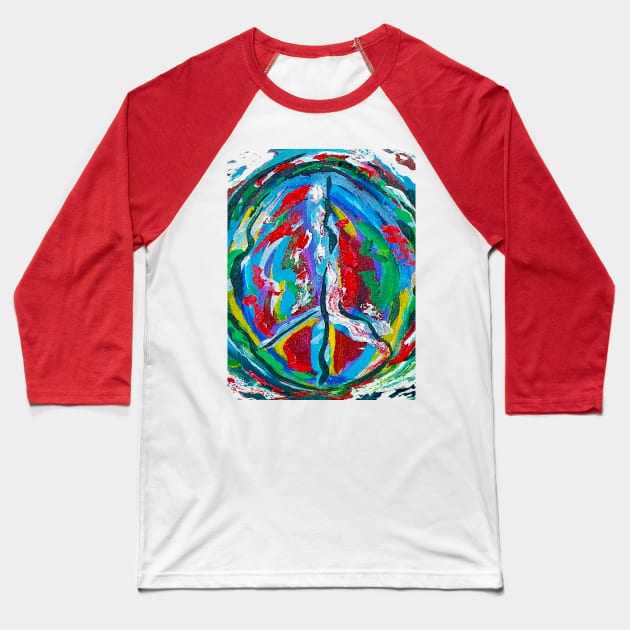 Peace Symbol Baseball T-Shirt by Dual Rogue